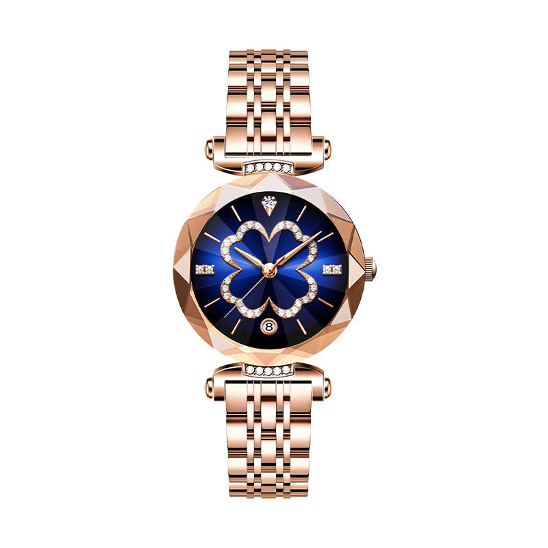 ⌚✨50 % de réduction + livraison gratuite🔥 Montre à quartz élégante pour femme avec motif trèfle à quatre feuilles