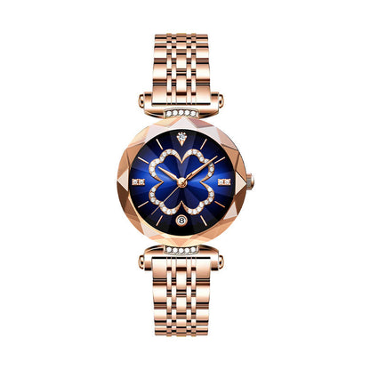 ⌚✨50 % de réduction + livraison gratuite🔥 Montre à quartz élégante pour femme avec motif trèfle à quatre feuilles
