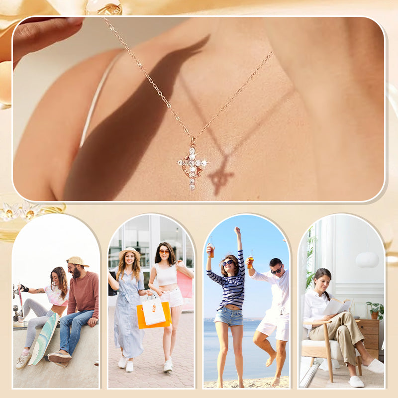 ✨ 53 % de réduction ✨Collier avec Pendentif Croix & Couronne Éternelles