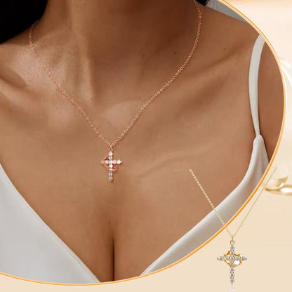 ✨ 53 % de réduction ✨Collier avec Pendentif Croix & Couronne Éternelles