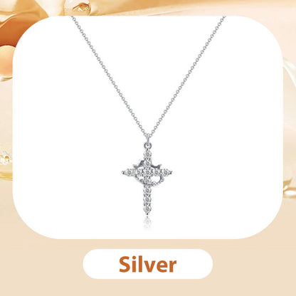✨ 53 % de réduction ✨Collier avec Pendentif Croix & Couronne Éternelles
