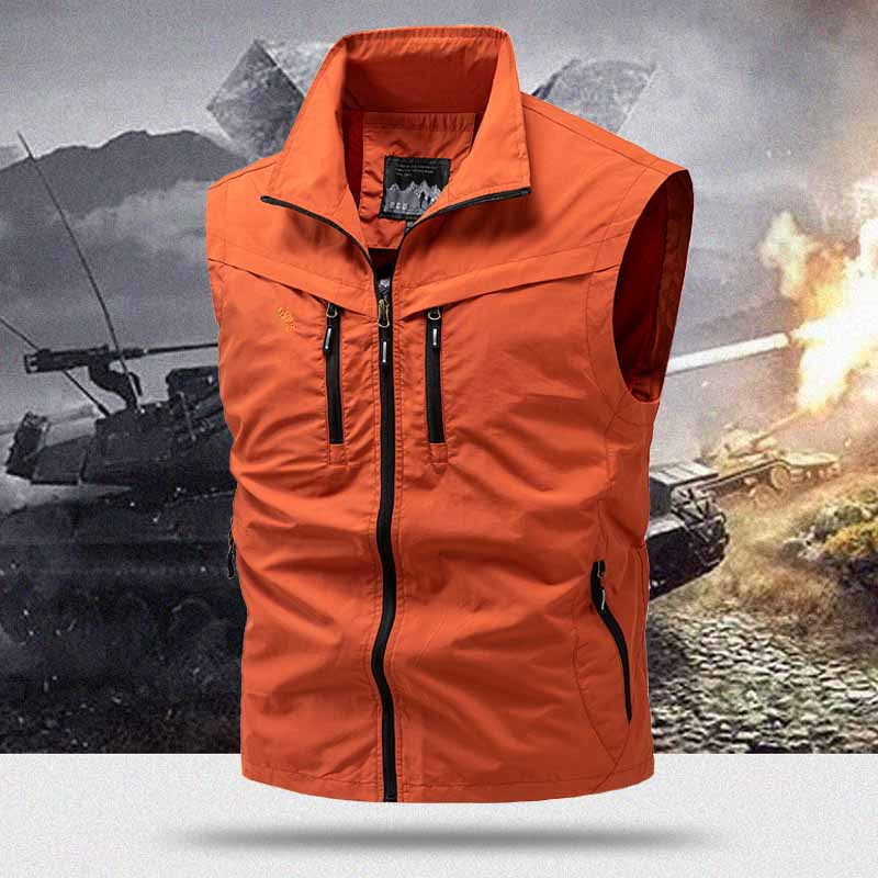 🎽 PROMO LIMITÉE 60% DE RÉDUCTION ! ✨ Gilet Utilitaire Homme – Multi-Poches, Polyester Léger & Sans Manches 🌲
