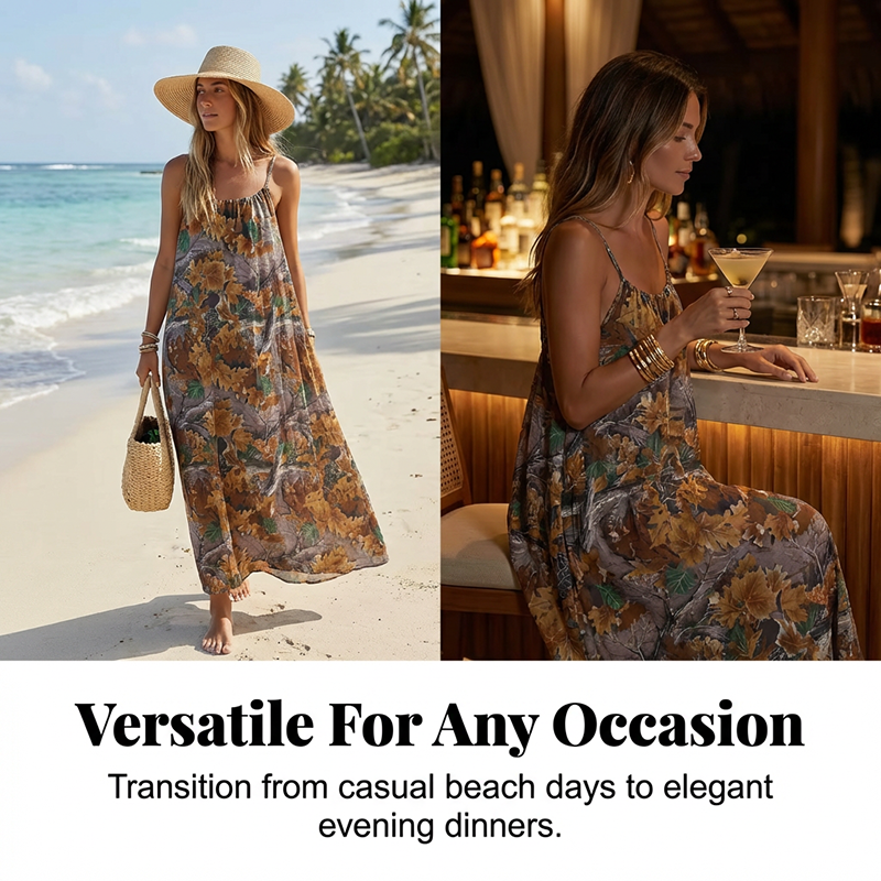 ✨👗52 % de réduction 🎀Robe longue d'été à bretelles fines et dos nu pour femme🍂