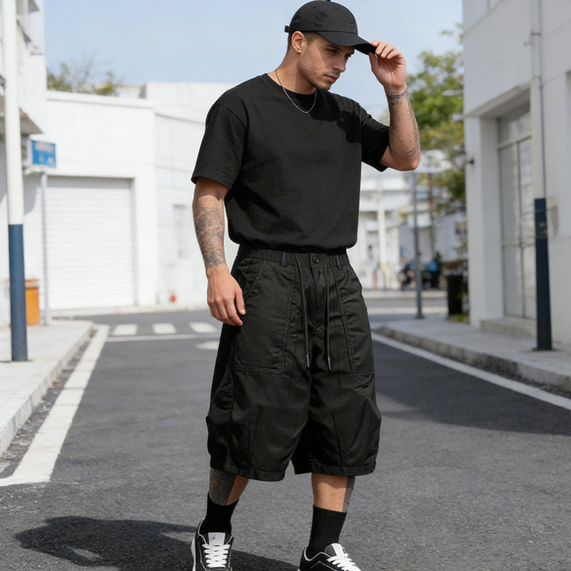 ✨🩳50% de réduction🔥Pantalons capri décontractés à cordon de serrage pour homme, tailles fortes