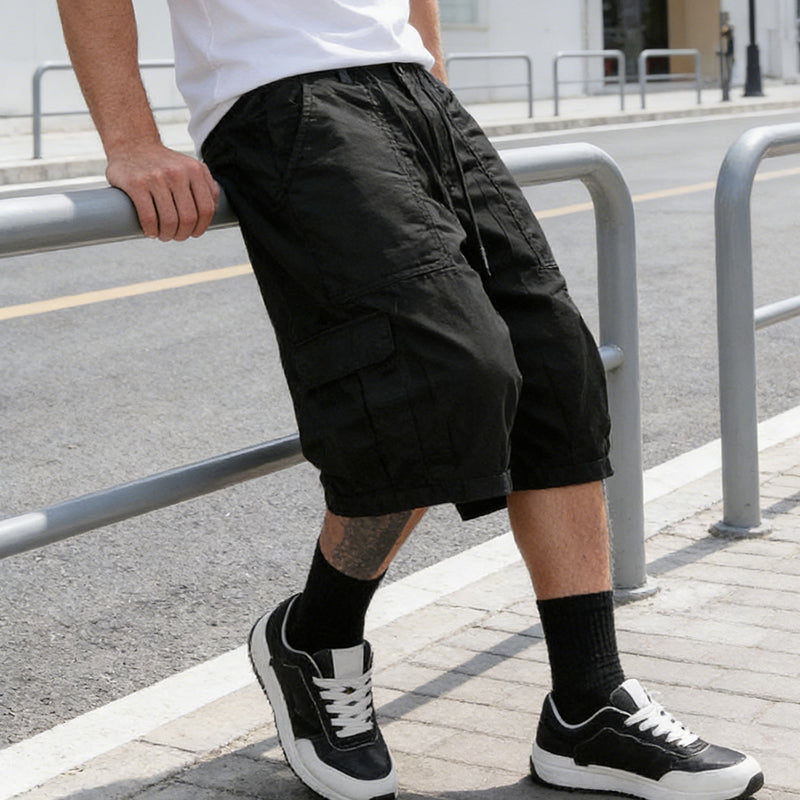 ✨🩳50% de réduction🔥Pantalons capri décontractés à cordon de serrage pour homme, tailles fortes