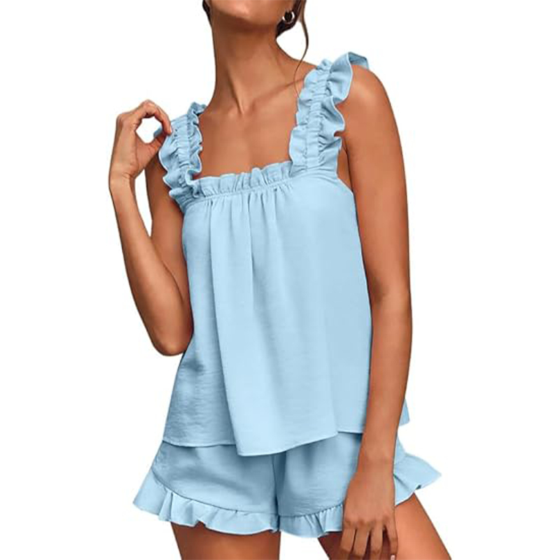 ✨58 % de réduction 🔥 Ensemble de pyjama à volants doux et confortable