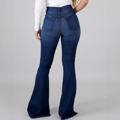 👖✨51 % de réduction + livraison gratuite🔥 Jean évasé déchiré à taille haute pour femme