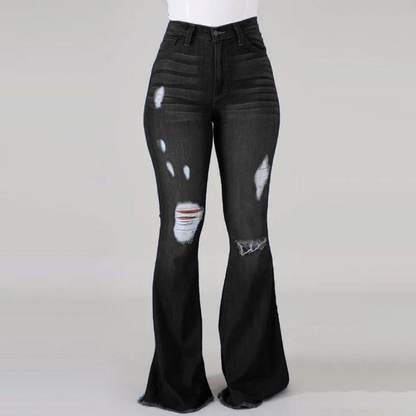 👖✨51 % de réduction + livraison gratuite🔥 Jean évasé déchiré à taille haute pour femme
