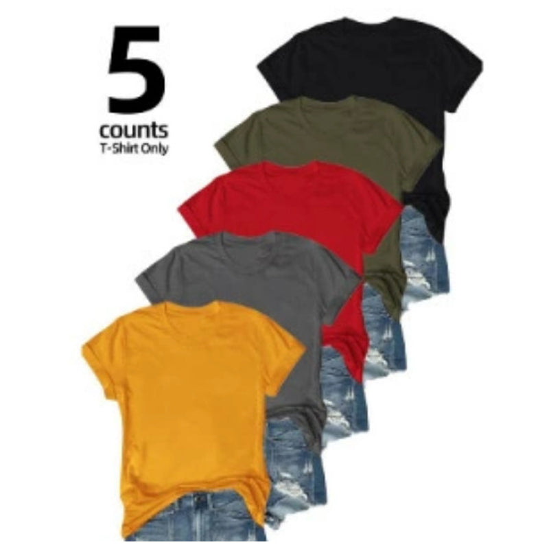 🔥Promotion exceptionnelle 2026 : 52 % de réduction+ livraison gratuite🔥Lot de 5 t-shirts unis polyvalents