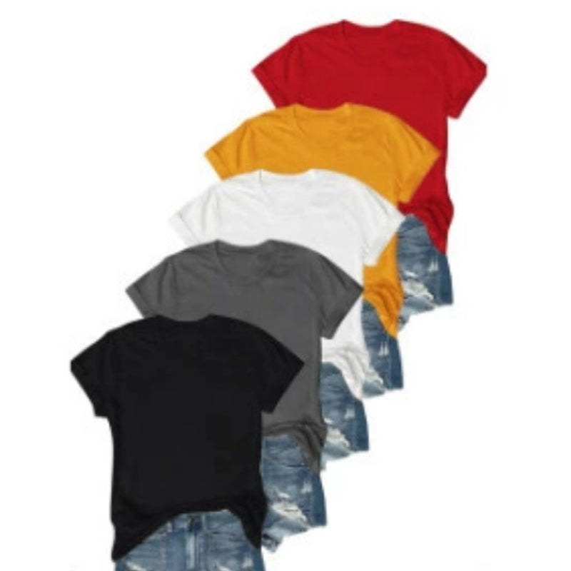 🔥Promotion exceptionnelle 2026 : 52 % de réduction+ livraison gratuite🔥Lot de 5 t-shirts unis polyvalents