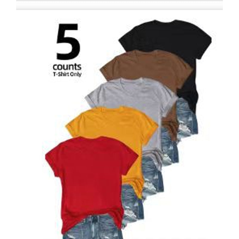 🔥Promotion exceptionnelle 2026 : 52 % de réduction+ livraison gratuite🔥Lot de 5 t-shirts unis polyvalents