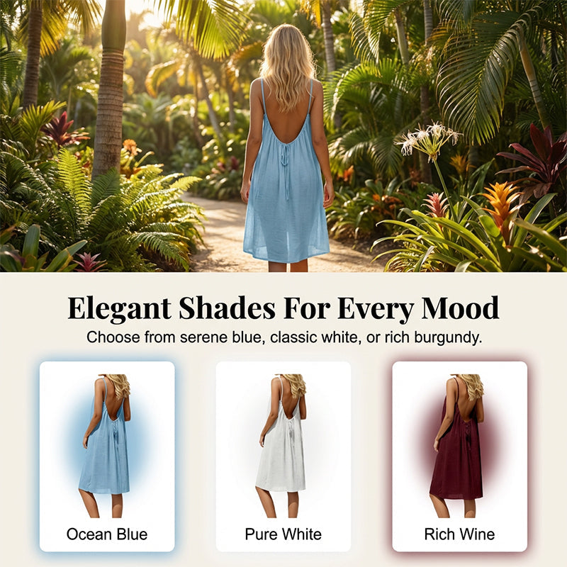 🌸✨53 % de réduction 🔥 Robe caraco sexy dos nu avec cordon de serrage réglable