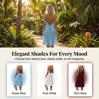 🌸✨53 % de réduction 🔥 Robe caraco sexy dos nu avec cordon de serrage réglable