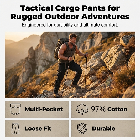 ⚡🔥67 % de réduction+Livraison gratuite⚡Pantalon cargo tactique en coton pour homme👖
