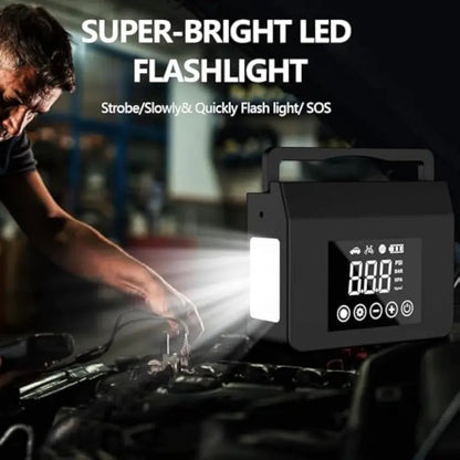 🔋50 % de réduction + livraison gratuite🔥🚗Démarreur de voiture portable avec compresseur d'air, démarreur de batterie de voiture 4000 A