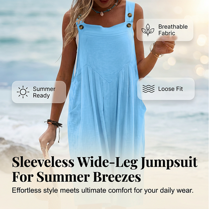 ✨54% de réduction 🔥 Combinaison sans manches à jambes larges pour profiter de la brise estivale