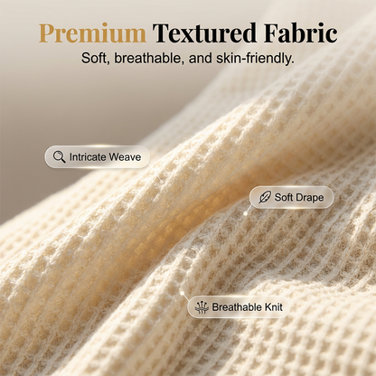 🎀🍂 50 % de réduction🔥 Robe sans manches pour femme en maille gaufrée, avec cordon de serrage à la taille