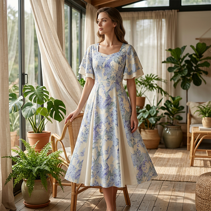 👗55 % de réduction🔥Offres spéciales - Robe évasée à manches flottantes| Style Vintage Chic 🌸