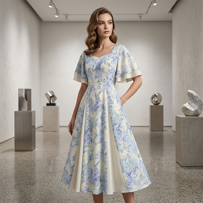 👗55 % de réduction🔥Offres spéciales - Robe évasée à manches flottantes| Style Vintage Chic 🌸