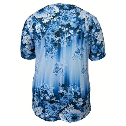 🌸 OFFRE LIMITÉE : -50 % ! ✨ Haut à manches courtes floral pour femme – Coupe ample douce, respirante et polyvalente 👕