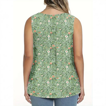 👕 PROMO LIMITÉE 56% DE RÉDUCTION ! 🌸 Haut Sans Manches Imprimé à Boutons – Léger, Respirant & Couleurs Vives ✨