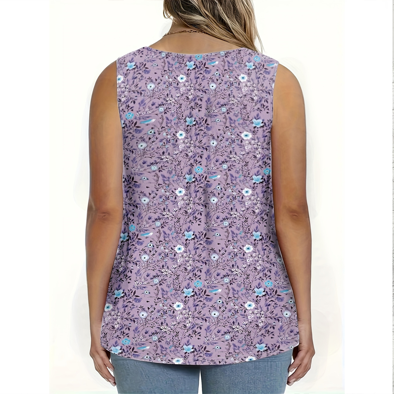 👕 PROMO LIMITÉE 56% DE RÉDUCTION ! 🌸 Haut Sans Manches Imprimé à Boutons – Léger, Respirant & Couleurs Vives ✨
