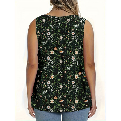 👕 PROMO LIMITÉE 56% DE RÉDUCTION ! 🌸 Haut Sans Manches Imprimé à Boutons – Léger, Respirant & Couleurs Vives ✨