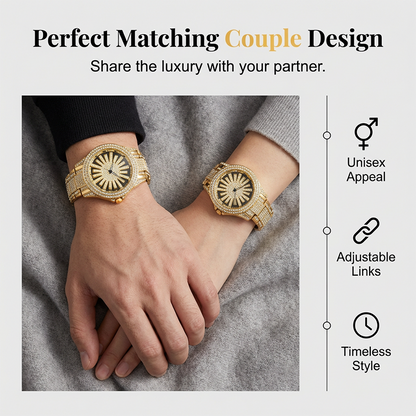 ⌚ 55% DE RÉDUCTION! 💎 Montre Homme à Cadran Rotatif Serti de Diamants – Lunette Tournante, Élégance Luxueuse & Parfaite Pour Les Soirées 🔥