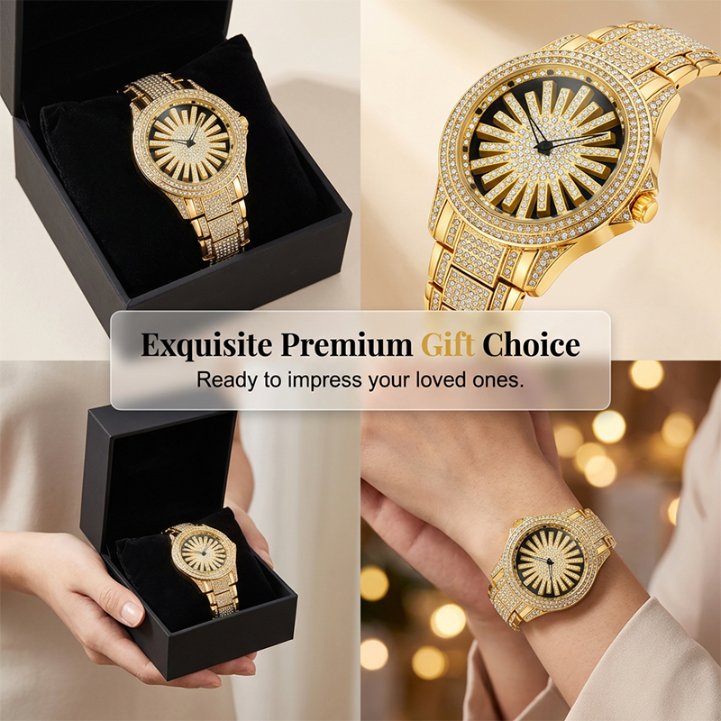 ⌚ 55% DE RÉDUCTION! 💎 Montre Homme à Cadran Rotatif Serti de Diamants – Lunette Tournante, Élégance Luxueuse & Parfaite Pour Les Soirées 🔥