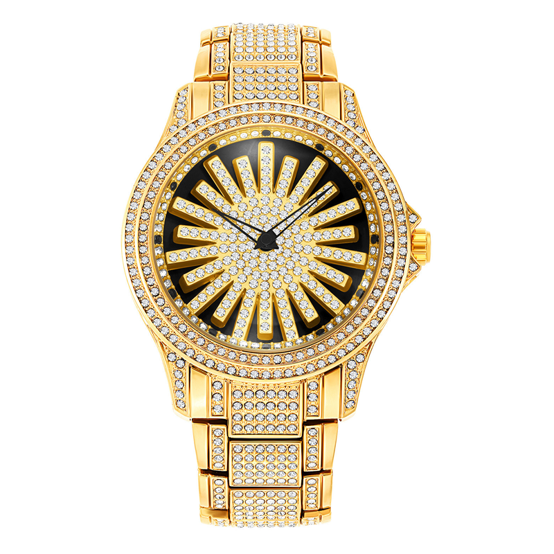 ⌚ 55% DE RÉDUCTION! 💎 Montre Homme à Cadran Rotatif Serti de Diamants – Lunette Tournante, Élégance Luxueuse & Parfaite Pour Les Soirées 🔥