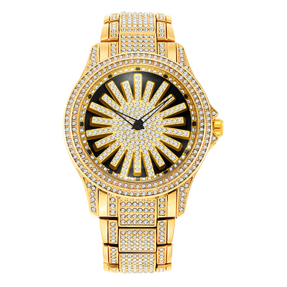⌚ 55% DE RÉDUCTION! 💎 Montre Homme à Cadran Rotatif Serti de Diamants – Lunette Tournante, Élégance Luxueuse & Parfaite Pour Les Soirées 🔥