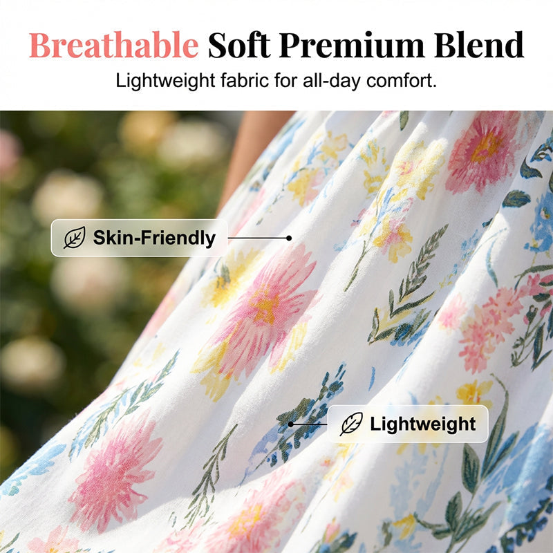 🌸Robe longue à manches courtes et épaules dénudées ✅ Épaules Dénudées & Poches Cachées | Bohème et Élégante 👗 -50% AUJOURD’HUI 🔥