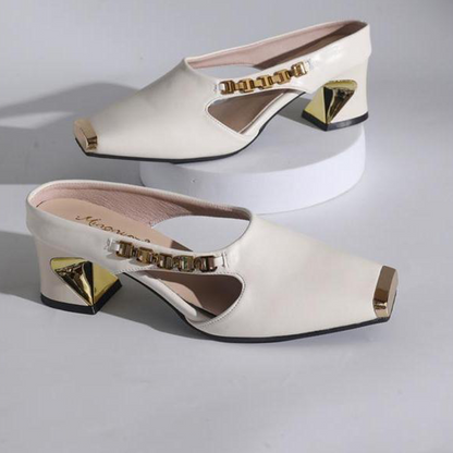 ✨👠52 % de réduction + livraison gratuite 🔥 Mules à bout carré et bout métallique pour femme