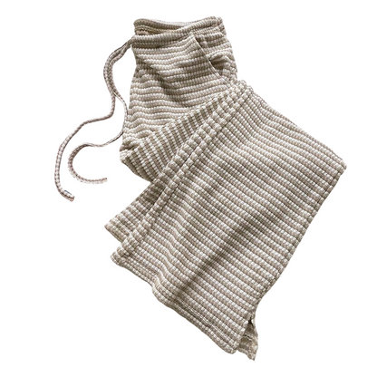 🧶👖64 % de réduction 🔥Pantalon large à cordon de serrage rayé pour femme