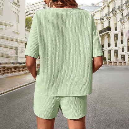 ✨🌿64 % de réduction 🔥 Ensemble 2 pièces gaufré décontracté pour femmes
