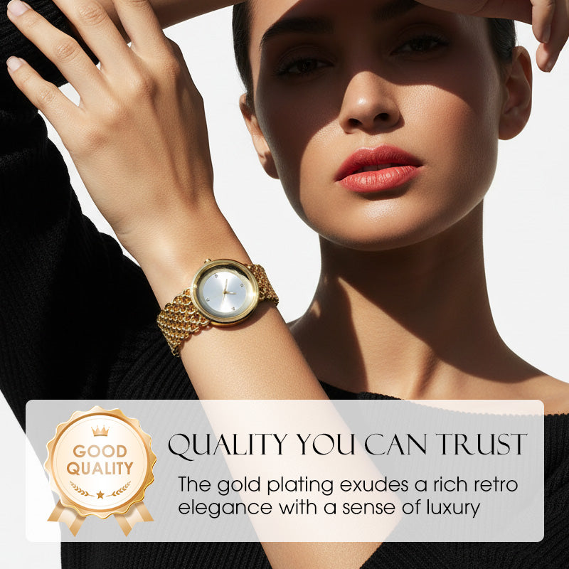 ⌚ 54% DE RÉDUCTION! ✨ Montre Rétro Femme avec Strass – Design Élégant, Cadre Diamant & Parfaite Pour Toute Occasion 💎