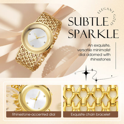 ⌚ 54% DE RÉDUCTION! ✨ Montre Rétro Femme avec Strass – Design Élégant, Cadre Diamant & Parfaite Pour Toute Occasion 💎