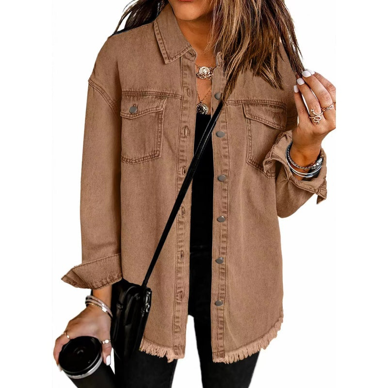 🌸🍁 50% DE RÉDUCTION! 🔆 Veste en Jean Déchirée à Bords Bruts pour Femmes – Look Rock, Coton Respirant & Parfaite Pour Un Style Décontracté 🌸
