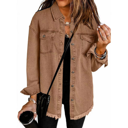🌸🍁 50% DE RÉDUCTION! 🔆 Veste en Jean Déchirée à Bords Bruts pour Femmes – Look Rock, Coton Respirant & Parfaite Pour Un Style Décontracté 🌸