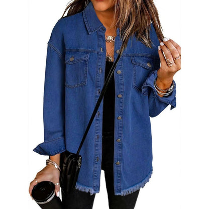 🌸🍁 50% DE RÉDUCTION! 🔆 Veste en Jean Déchirée à Bords Bruts pour Femmes – Look Rock, Coton Respirant & Parfaite Pour Un Style Décontracté 🌸