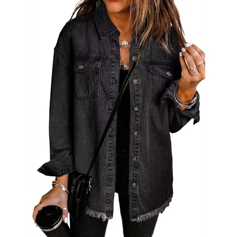 🌸🍁 50% DE RÉDUCTION! 🔆 Veste en Jean Déchirée à Bords Bruts pour Femmes – Look Rock, Coton Respirant & Parfaite Pour Un Style Décontracté 🌸