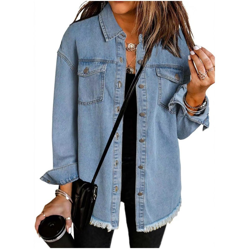 🌸🍁 50% DE RÉDUCTION! 🔆 Veste en Jean Déchirée à Bords Bruts pour Femmes – Look Rock, Coton Respirant & Parfaite Pour Un Style Décontracté 🌸