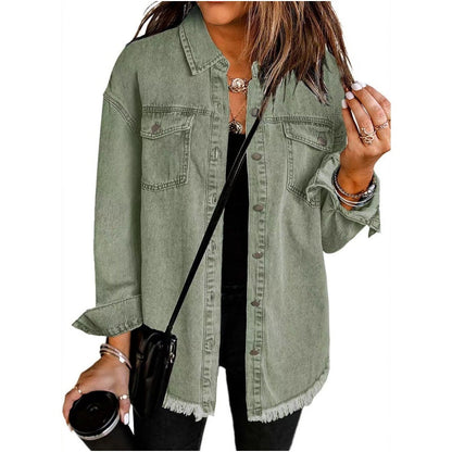 🌸🍁 50% DE RÉDUCTION! 🔆 Veste en Jean Déchirée à Bords Bruts pour Femmes – Look Rock, Coton Respirant & Parfaite Pour Un Style Décontracté 🌸