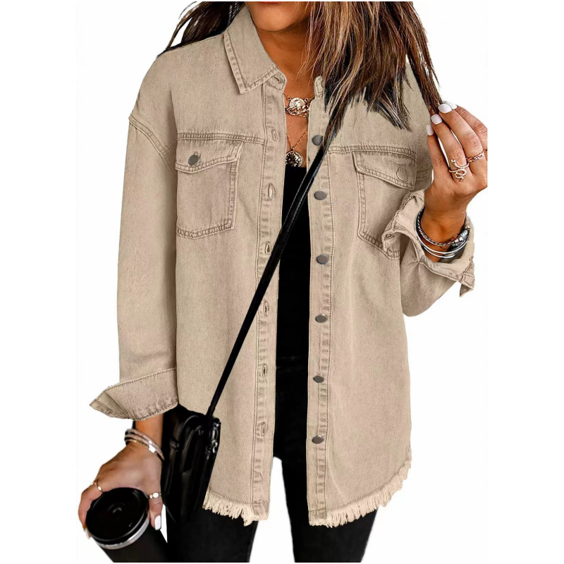 🌸🍁 50% DE RÉDUCTION! 🔆 Veste en Jean Déchirée à Bords Bruts pour Femmes – Look Rock, Coton Respirant & Parfaite Pour Un Style Décontracté 🌸