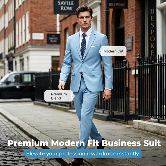 ✨👔60% de réduction + livraison gratuite🔥Ensemble de costume d'affaires coupe moderne 2 pièces pour homme