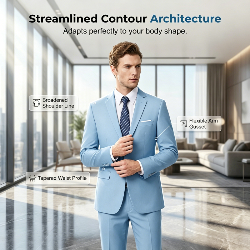 ✨👔60% de réduction + livraison gratuite🔥Ensemble de costume d'affaires coupe moderne 2 pièces pour homme