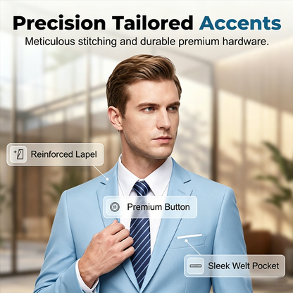 ✨👔60% de réduction + livraison gratuite🔥Ensemble de costume d'affaires coupe moderne 2 pièces pour homme