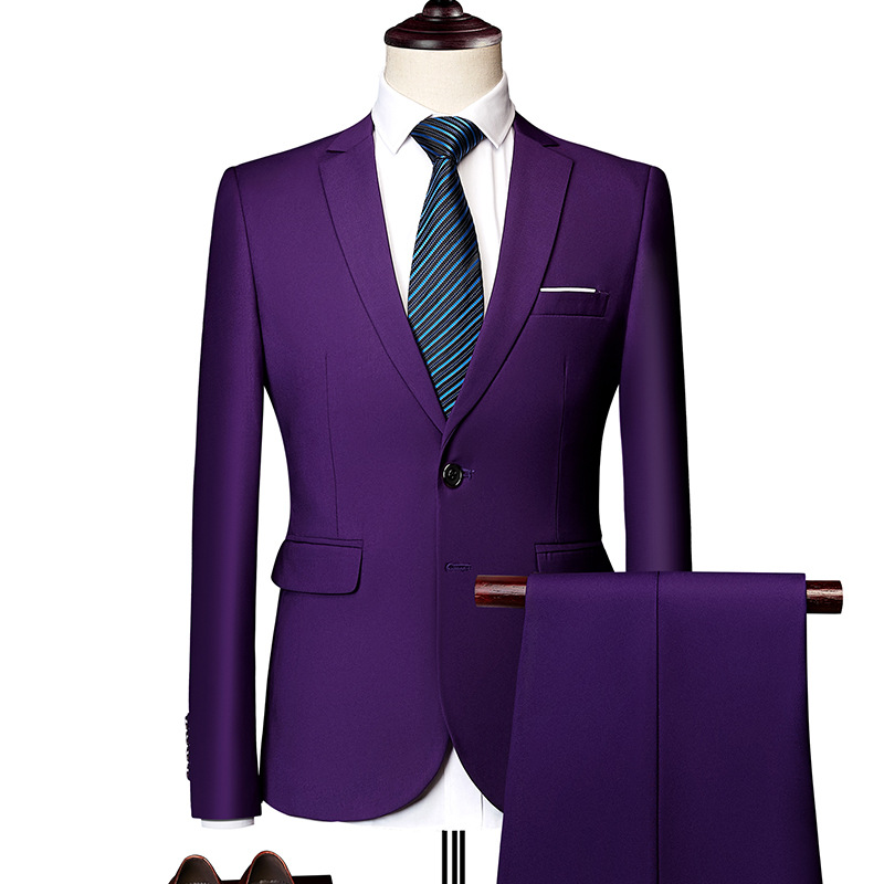 ✨👔60% de réduction + livraison gratuite🔥Ensemble de costume d'affaires coupe moderne 2 pièces pour homme