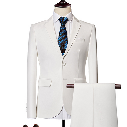✨👔60% de réduction + livraison gratuite🔥Ensemble de costume d'affaires coupe moderne 2 pièces pour homme