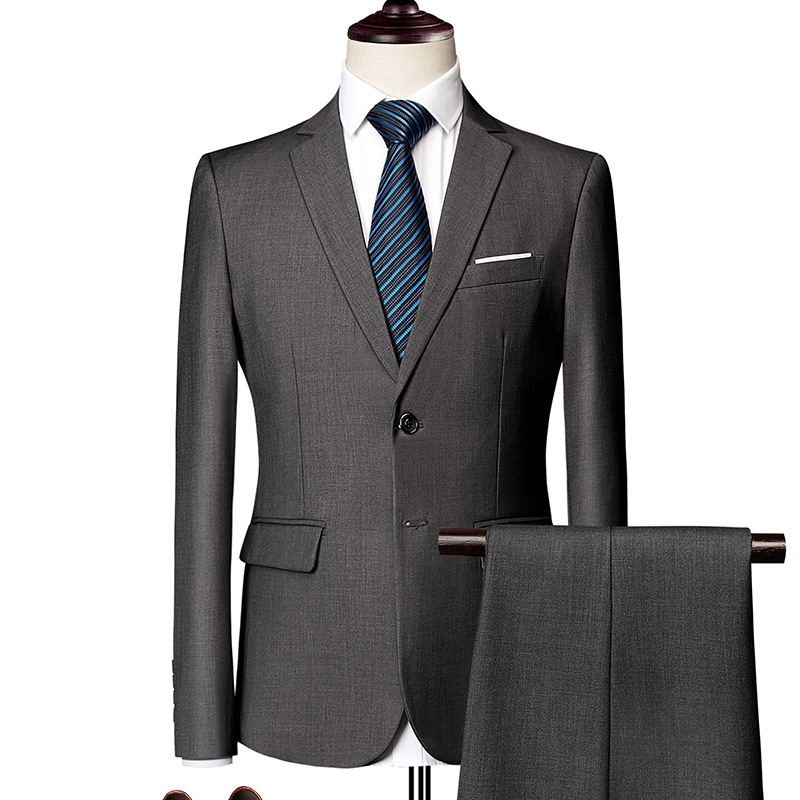 ✨👔60% de réduction + livraison gratuite🔥Ensemble de costume d'affaires coupe moderne 2 pièces pour homme